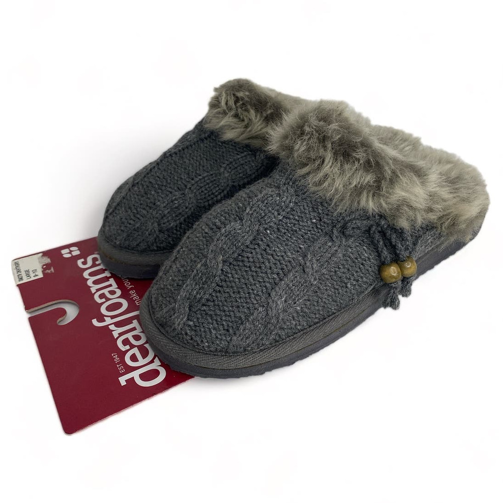 Dearfoams Women's Gray Slipper Clogs Indoor/Outdoor Soles Size Large/9-10